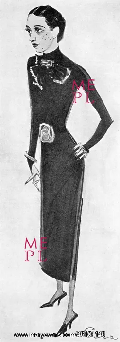 : Caricature of Elsa Schiaparelli : Caricature of Elsa Schiaparelli