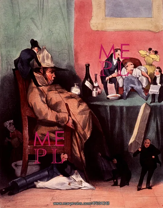 : Caricature of Hypochondriac, 1833 : Caricature of Hypochondriac, 1833