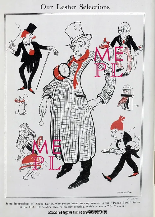 : Caricature illustrations of Alfred Lester, actor, comedian : Caricature illustrations of Alfred Lester, actor, comedian
