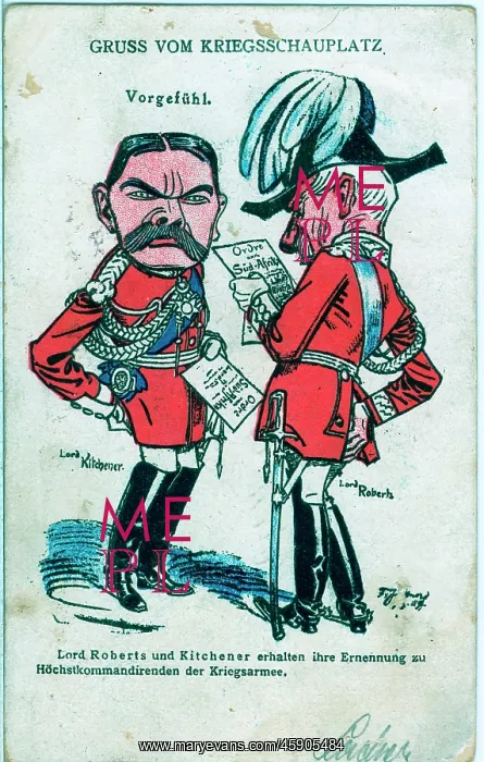: Caricature- Lords Roberts and Kitchener dismayed at Orders : Caricature- Lords Roberts and Kitchener dismayed at Orders