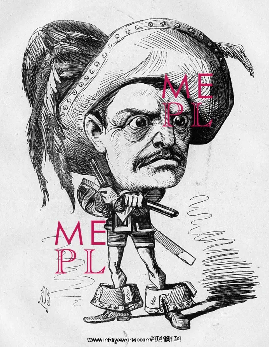 : Caricature of Montagu Williams, actor, playwright and lawyer : Caricature of Montagu Williams, actor, playwright and lawyer