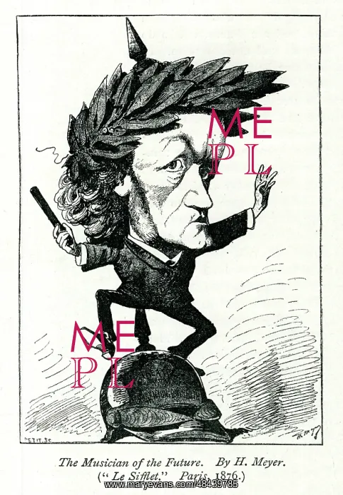 : Caricature of Richard Wagner, German composer : Caricature of Richard Wagner, German composer