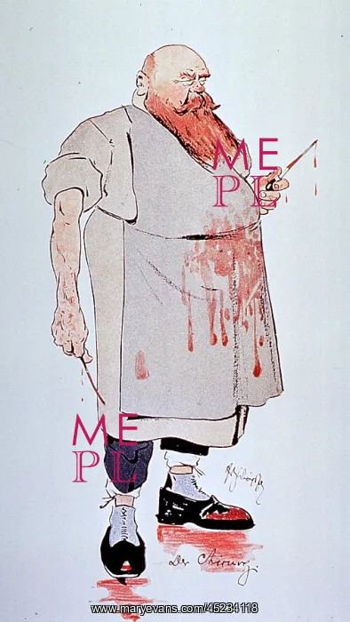 : Caricature of a surgeon holding instruments ? : Caricature of a surgeon holding instruments ?