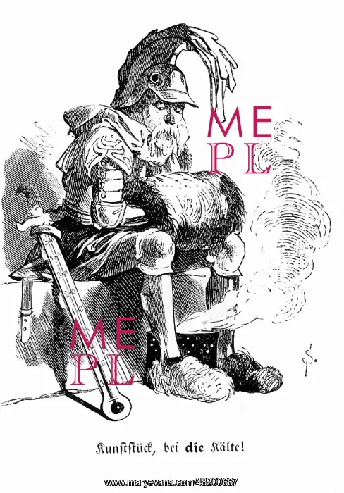 : Caricature on war fatigue in the winter, 1870 : Caricature on war fatigue in the winter, 1870