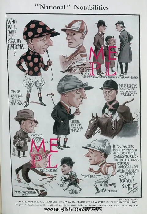 : Caricatures jockeys, owners and trainers, Grand National : Caricatures jockeys, owners and trainers, Grand National