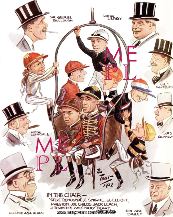 : Caricatures at Royal Ascot, 1927 : Caricatures at Royal Ascot, 1927