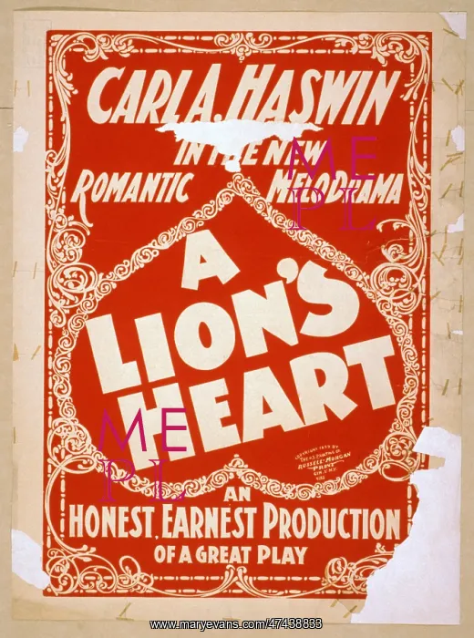 : Carl A. Haswin in the new romantic melodrama, A lion's heart : Carl A. Haswin in the new romantic melodrama, A lion's heart