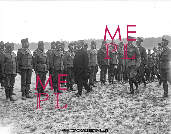 : Carl Vaugoin inspecting soldiers : Carl Vaugoin inspecting soldiers
