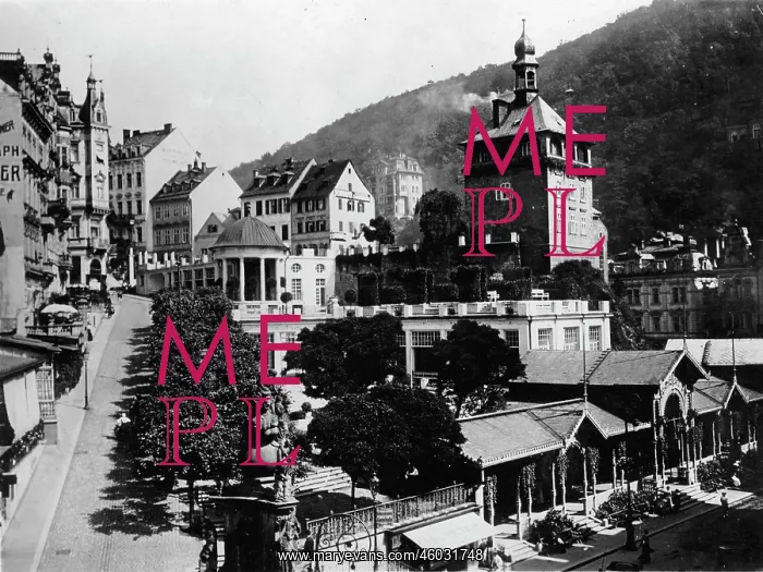 : Carlsbad. View of the Czech health resort Carlsbad (Karlovy Vary). Photograph. Around 1930 : Carlsbad. View of the Czech health resort Carlsbad (Karlovy Vary). Photograph. Around 1930