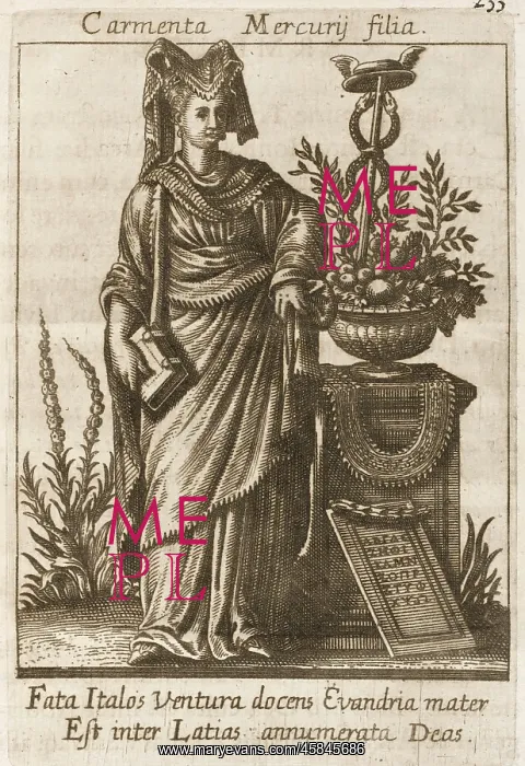  : Carmenta. Roman goddess of prophecy, protectress of women in childbirth
