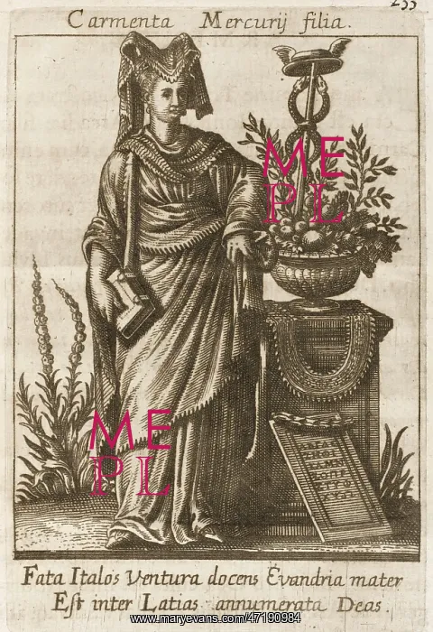  : Carmenta. Roman goddess of prophecy, protectress of women in childbirth