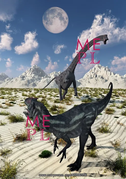 : A carnivorous Allosaurus confronting a giant Diplodocus : A carnivorous Allosaurus confronting a giant Diplodocus