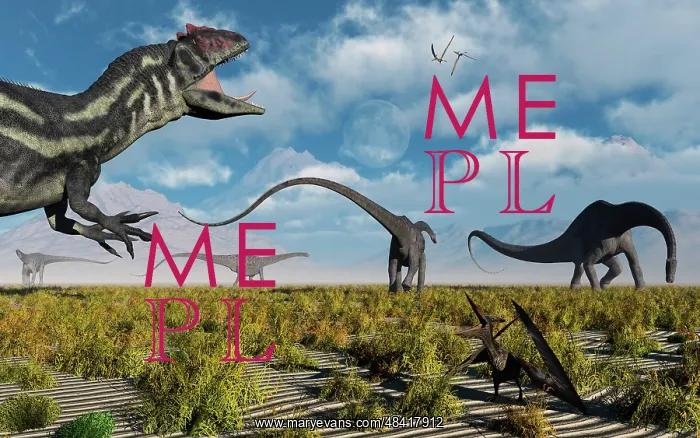 : A carnivorous Allosaurus stalking a herd of Diplodocus ? : A carnivorous Allosaurus stalking a herd of Diplodocus ?