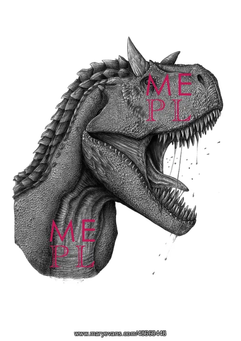: Carnotaurus dinosaur portrait on white background : Carnotaurus dinosaur portrait on white background