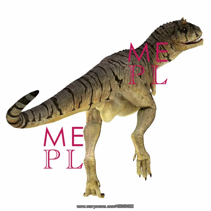 : Carnotaurus dinosaur, rear view : Carnotaurus dinosaur, rear view
