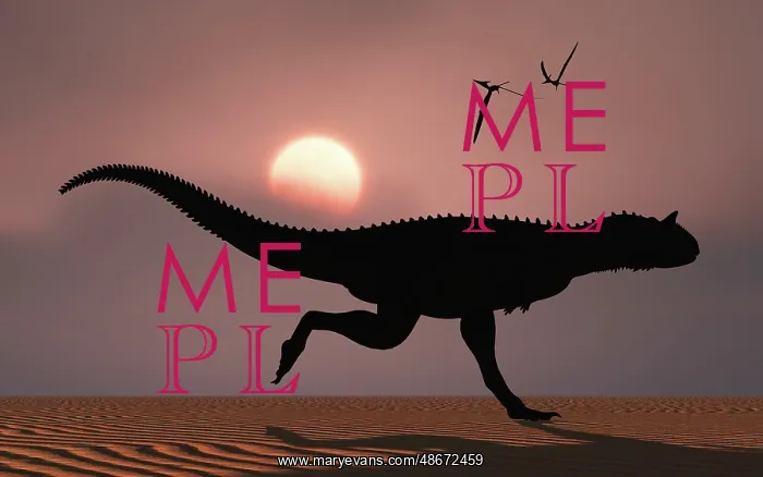 : A Carnotaurus dinosaur silhouetted against the : A Carnotaurus dinosaur silhouetted against the