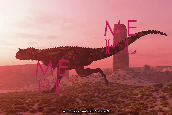 : Carnotaurus running in the early morning light on desert ? : Carnotaurus running in the early morning light on desert ?
