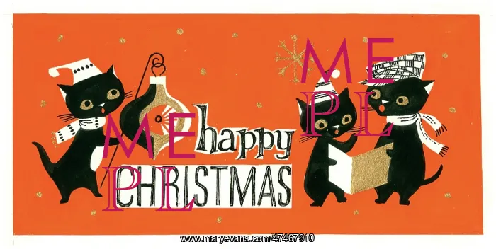  : Carol Singing Cats with Happy Christmas