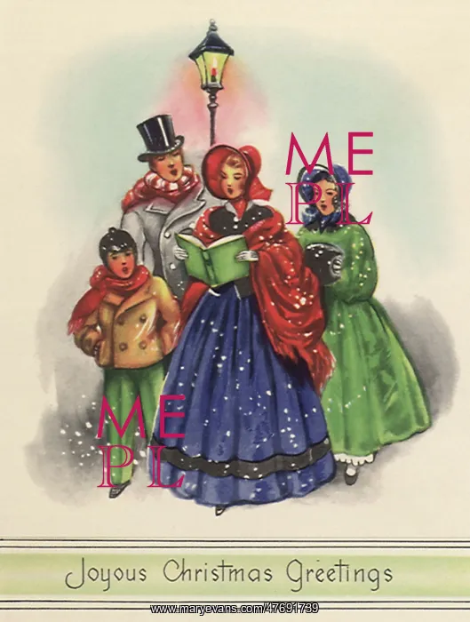  : Four Carolers at Lamp