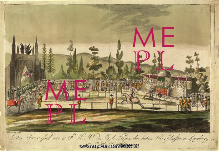 : The carousel in Laxenburg. 1791. Copper engraving : The carousel in Laxenburg. 1791. Copper engraving