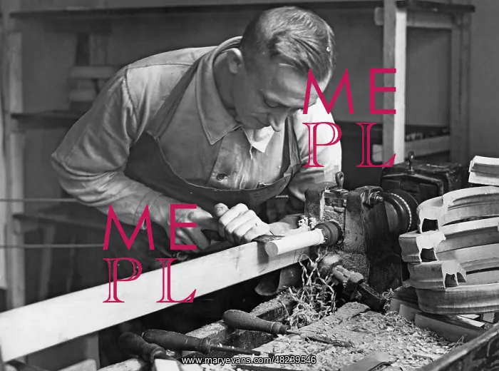 : Carpenter in his workshop, 1936 : Carpenter in his workshop, 1936