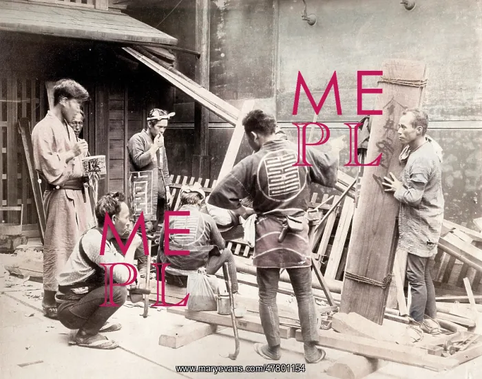  : Carpenters at work, Japan