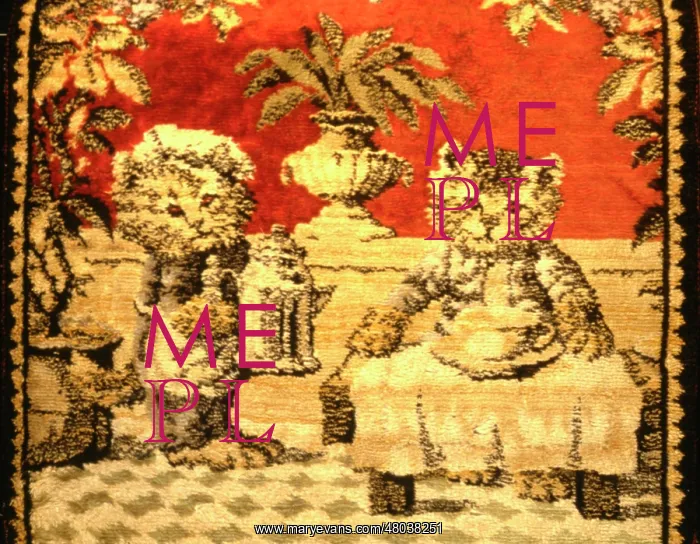  : Carpet design, two cats in a cafe