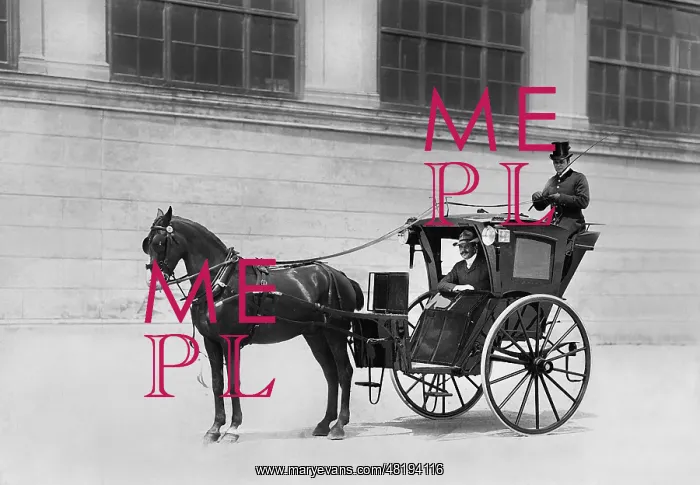 : Carriage with a passenger in Vienna, 1904 : Carriage with a passenger in Vienna, 1904