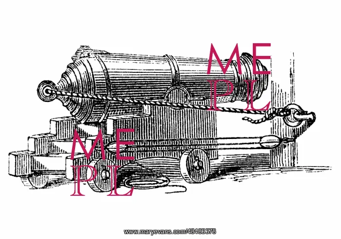 : Carronade, short piece of naval ordnance with : Carronade, short piece of naval ordnance with