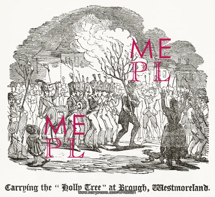 : Carrying the Holly Tree at Brough, Westmorland : Carrying the Holly Tree at Brough, Westmorland