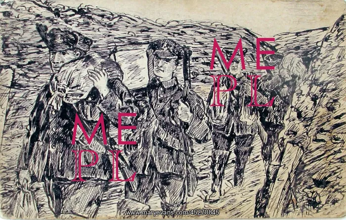 : Carrying rations up the communication trench : Carrying rations up the communication trench