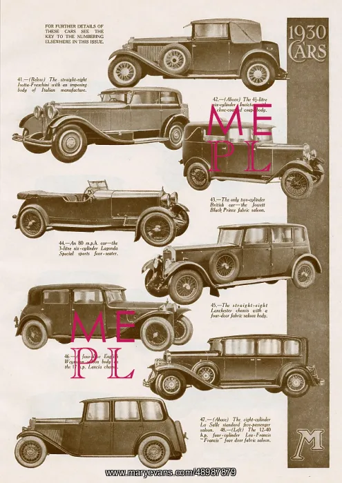  : Cars of 1930