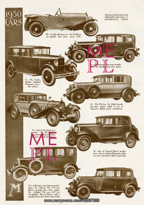  : Cars of 1930