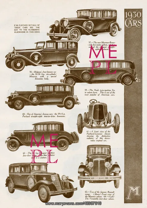  : Cars of 1930