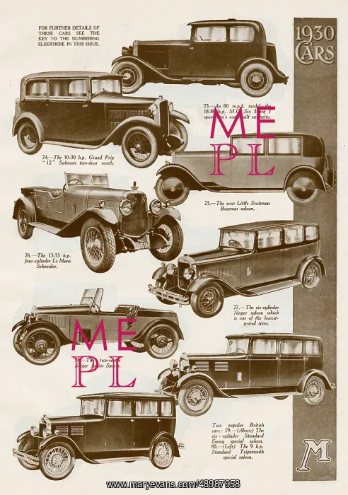  : Cars of 1930