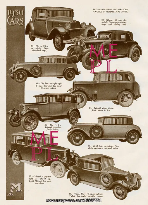  : Cars of 1930