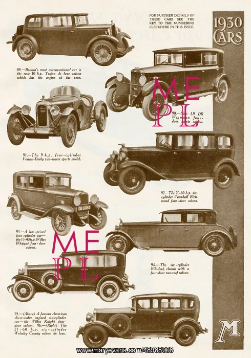  : Cars of 1930