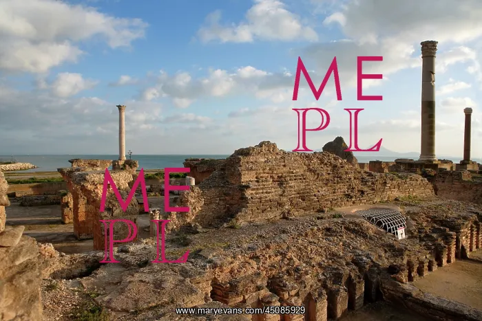 : Carthage. Low angle view of the Frigidarium columns of the Antonine Baths : Carthage. Low angle view of the Frigidarium columns of the Antonine Baths