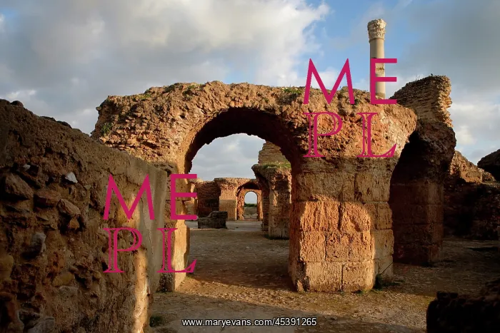 : Carthage. Low angle view of the service basements in the Antonine Baths : Carthage. Low angle view of the service basements in the Antonine Baths