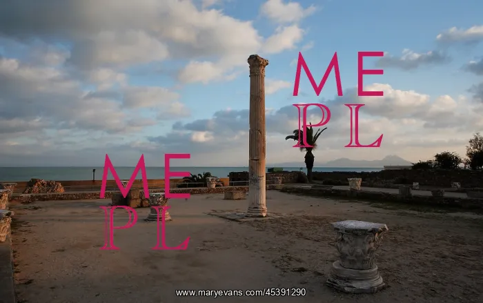 : Carthage. Low angle view of the Gymnasium with columns : Carthage. Low angle view of the Gymnasium with columns
