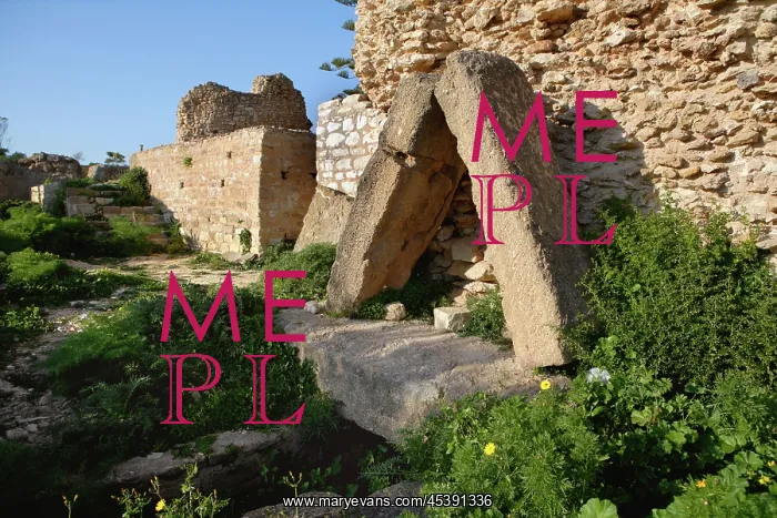 : Carthage. Low angle view of remains of Punic tombs on Byrsa Hill Carthage : Carthage. Low angle view of remains of Punic tombs on Byrsa Hill Carthage