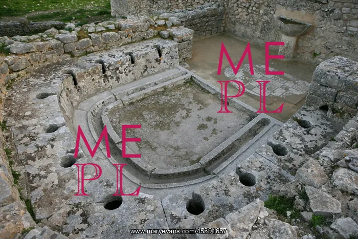 : Carthage. High angle view of the public lavatories in the Baths of the Cyclopes : Carthage. High angle view of the public lavatories in the Baths of the Cyclopes