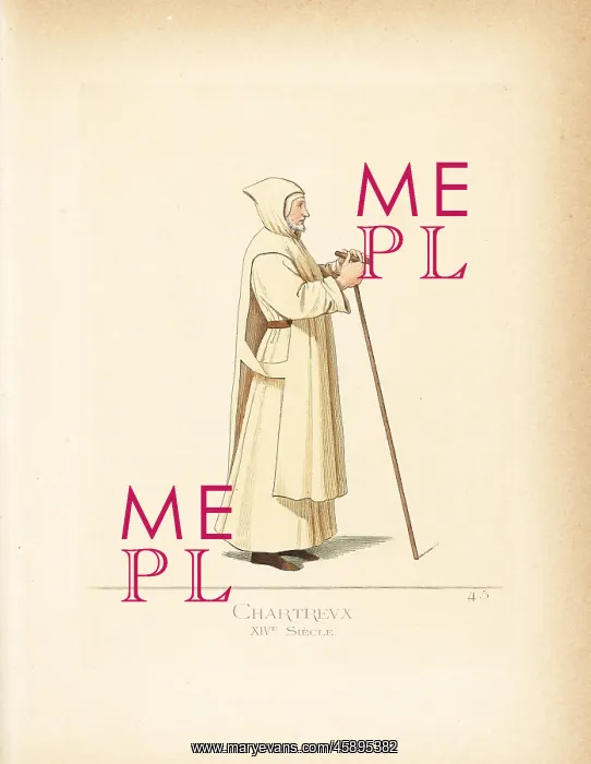 : Carthusian monk, Order of Saint Bruno, 14th century : Carthusian monk, Order of Saint Bruno, 14th century