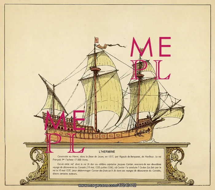 : CARTIER'S SHIP HERMINE : CARTIER'S SHIP HERMINE