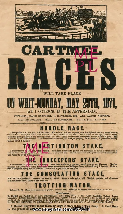 : CARTMEL RACES POSTER : CARTMEL RACES POSTER