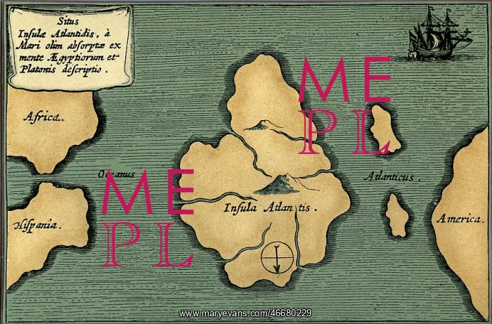 : cartography, maps, Atlantis, copper engraving : cartography, maps, Atlantis, copper engraving