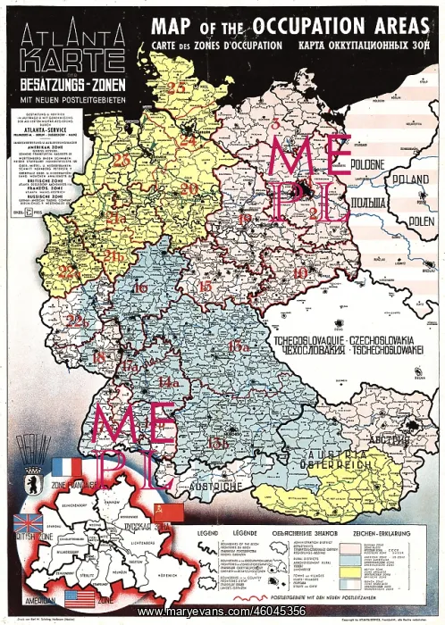 : cartography, maps, Germany and Austria, Allied : cartography, maps, Germany and Austria, Allied