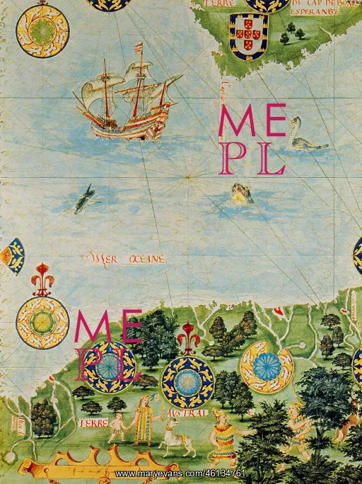 : cartography, maps, Terra Australis, detail, Cosmographie : cartography, maps, Terra Australis, detail, Cosmographie