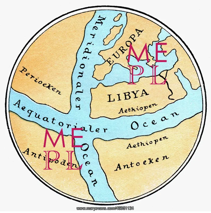 : cartography, world maps, map after Krates of : cartography, world maps, map after Krates of