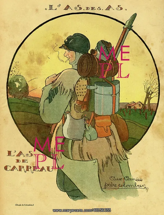 : Cartoon, Ace of Diamonds, WW1 : Cartoon, Ace of Diamonds, WW1
